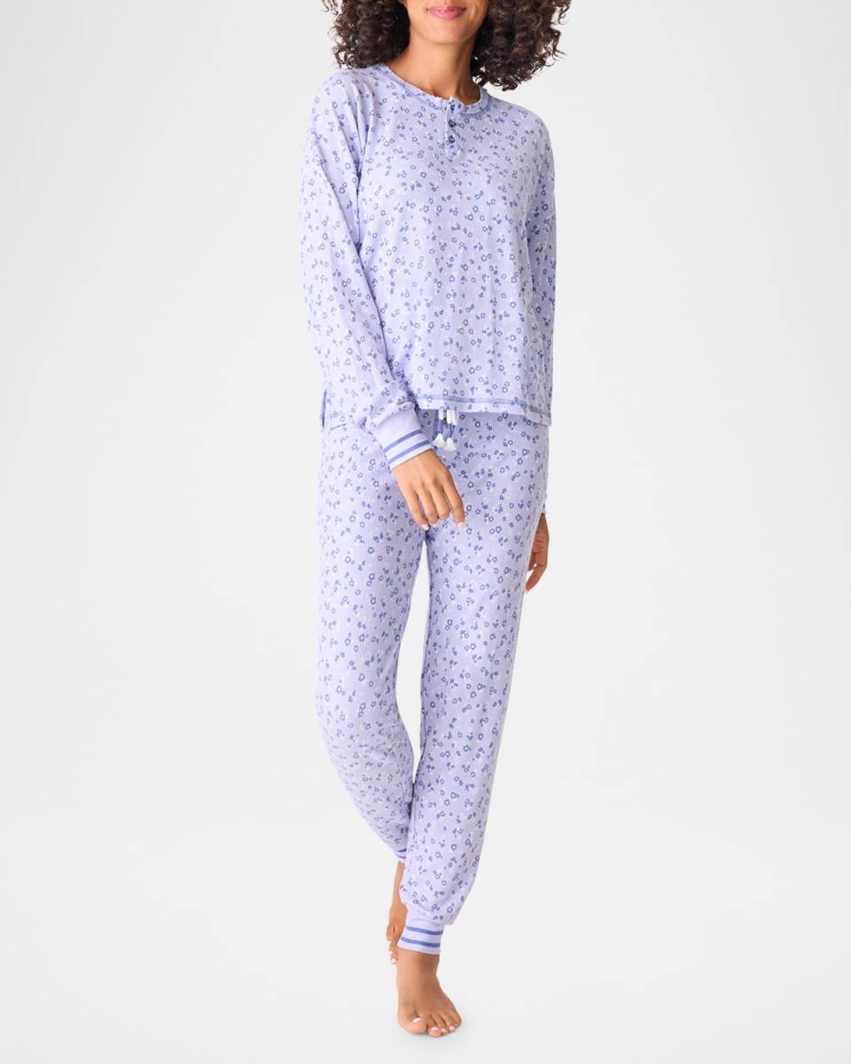 Peace & Love Within Floral-Print Pajama Set